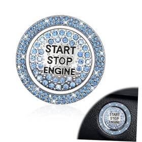 Ab0-a69 Abothgd Set Of 2 Pieces Sparkly Push Start Button Cover Bling Sticker For Car Blue Ab0-a69 Abothgd Set Of 2 Pieces Sparkly Push Start Button Cover Bling Sticker For Car Blue