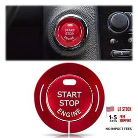 Aletai 211006r Engine Push Start Stop Button Cover For Infiniti Q50l Qx50 Q50 Qx56 Q60 Red
