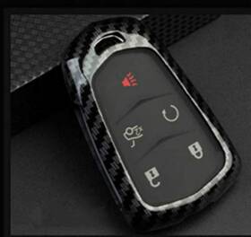 Almoo 839874874168 Kc-k-cb Carbon Fiber Texture Remote Key Fob Case Cover Holder Glossy Shell Fo