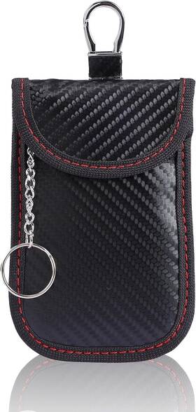 Qfo-al005-s Amooca Faraday Bags For Car Key Keyless Entry Signal S-5ftftx3.2ftft Black Red
