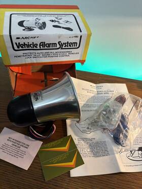 275-480 Archer Vintage Vehicle Alarm System 12vdc Electronic Whooper Horn In Box