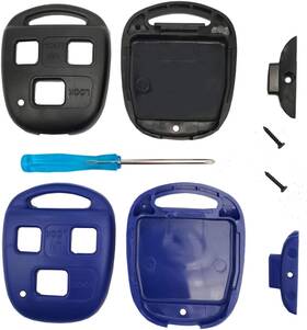 Arruweer 779675533457 2 Pack Upgraded Replacement Key Fob Keyless Entry Remote 1 Black Blue