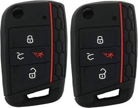 Aldz003 Arruweer Silicone Key Cover Case Remote Fob Protector Fit For Vw Golf Black-2 Pack