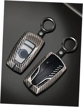 Avryluky 735749952081 Alloy Car Key Case Rings Cover Holder For Bmw 1 3 5 7 B Style Carbon Fiber