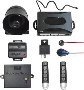 Banvie 445019374347 Universal Car Security Alarm With Keyless Entry System 2 Remote Transmit