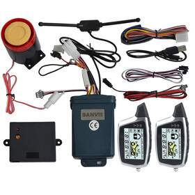Banvie 727523074935 2 Way Motorcycle Security Alarm System With Remote Engine Start Anti-hijacking