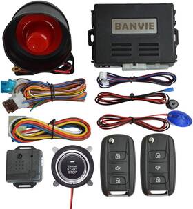 St807 Banvie Car Alarm System With Remote Start Kit And Push To Engine Stop Button