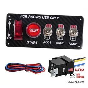 Bartoo Bov121 Racing Car Ignition Switch Panel Dc 12v 5 In 1 Engine Start Gang