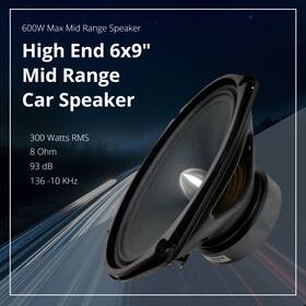 Brm69v2 Bass Rockers One 6x9 Inch High-performance 8 Ohm 300w Rms 600w Max Midrange Car Speaker