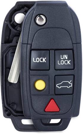 Bf-36023 Beefunny Replacement Folding Remote Key Case Fob 5 Button For Volvo Black