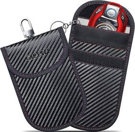 Fob-us-01-g Brand Gicent 2 Pack Anti Theft 3.6 Inch X5.3 Rfid M Size 5.3inches Carbon Fibre-black