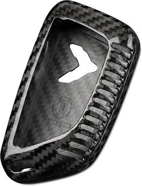 Lke-001 Branded Key Fob Case Cover Compatible With Corvette C8 Real Carbon Fiber Black