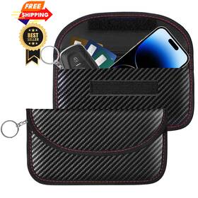 Brillirare 717206739855 2 Pack Faraday Bags For Key Fob Cell Phone 8.3x4.3in Large Black
