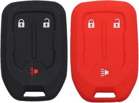Btopars 782896097073 2pcs 3 Buttons Silicone Remote Smart Key Fob Case Cover Skin Black Red