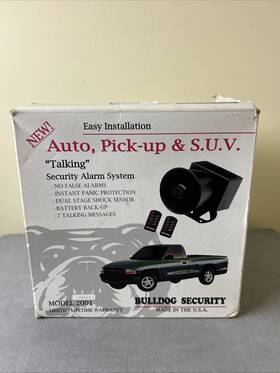 Bulldog Security 737676200112 Nib Talking Car Suv Alarm Model 2001 With 2 Remotes Renewed