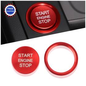 Niu-2608 Carleef Push Button Cover Compatible With Audi Aluminum Engine Start Decorations Cool