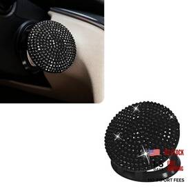 Ccoq Ccoq-xzqdqbhg01 Bling Push Start Button Cover Rhinestone Car Engine To Stop Black