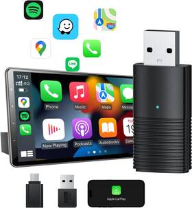 Dilxyuy 744760010373 Mini Wireless Carplay Adapter Auto-connect For Cars With Oem Wired Con