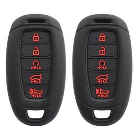 1d803038x2-hwzg Dont Touch My Key 2 Pcs Silicone 5 Button Remote Control Case Fob Shell Cover Ring Black