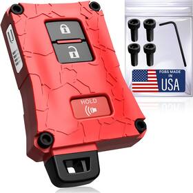 Tkf2 Dubbs Hardware Heavy-duty Key Fob Case Replacement For Toyota Tacoma Black Screws Red