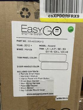 Eg-accord-12 Easygo Eg-crv-12 Smart Key System Honda Accord 2012