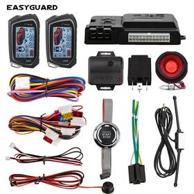 Ec207-m9-sr Easyguard 2 Way Car Alarm System Lcd Display Remote Start Keyless Go With Siren