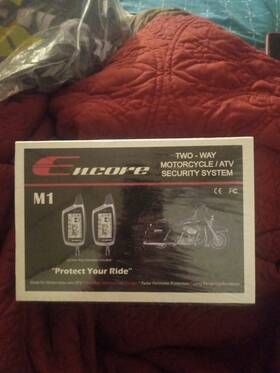 Encore 818060013164 New M1 Motorcycle Atv Alarm 2 Way Lcd Remote Security System Waterproof N