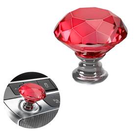 Enttgo 762949573471 Car One-touch Start Button With Push-to-start Rocker Diamond - Red