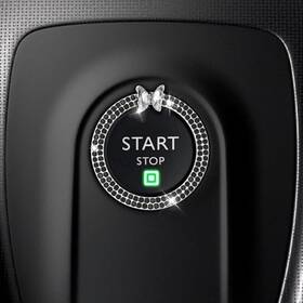 Eponcia Eponcia-hdqdq01 Push Button Start Cover Butterfly Bling Car Accessories For Women Black