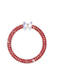Esww Esww-hdqdjzsq01 Bling Crystal Butterfly Car Push Start Button Cover Rhinestone Engine Key Red