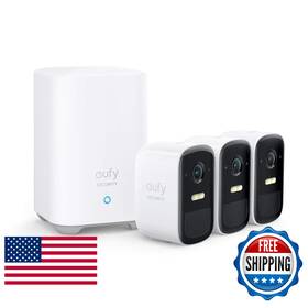 B084jgcx9m Eufy Security Eufycam 2c 3-cam Kit 1080p Hd 180-day Battery Ip67 Night Visio