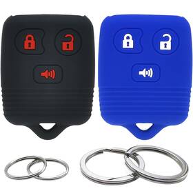 Kcsfd13ba215 Gfdesign 2pcs Silicone 3 Buttons Key Fob Cover Remote Case Keyless Black And Blue