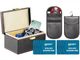 Gicent 602835410599 Anti Theft Large Size Faraday Box With 2 Pouches And Cards Black Gicent 602835410599 Anti Theft Large Size Faraday Box With 2 Pouches And Cards Black