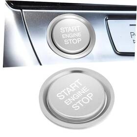 Habnvuon Qph-g-1222 Car Push Start Button Cover Stop Aluminum Auto Key Silver