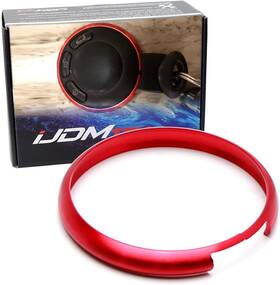 Aa2091-red Ijdmtoy Red Aluminum Smart Key Fob Surrounding Ring Decoration Compatible