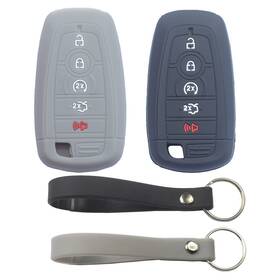 Kcpros 768476635026 2pcs Rubber 5 Buttons Smart Key Fob Cover Case Skin Small Black Gray Kcpros 768476635026 2pcs Rubber 5 Buttons Smart Key Fob Cover Case Skin Small Black Gray