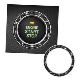 Kewucn Kewucn-247es Bling Crystal Double Rhinestone Car Engine Start Decoration 1 Pc Black1
