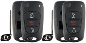 Kpt5837 Keylessoption Keyless Entry Remote Uncut Blank Flip Car Key Blade Fob Black