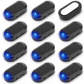 Thi-kingdder-1854 Kingdder 12 Pcs Car Solar Dummy Alarm Led Anti-theft Light With Usb Charger