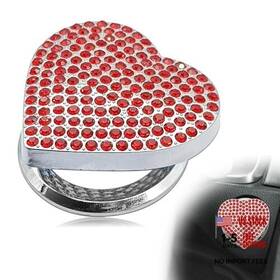 Ltdcvtr Ltd-z38 Bling Car Engine Start Button Cover Cute Heart Ignition Red