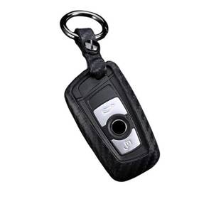 M.jvisun 611188902248 Soft Silicone Rubber Carbon Fiber Texture Case Protector Black - Round Keychain