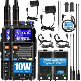Maxtalker 721545830753 2pack 5rm Ham Radio 10w Long Range Noaa Receiver 771 Antenna 2500mah Battery