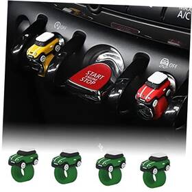 Mika Baijian-1053 Car Engine Start Stop Button Cover 4pcs Push Ignition Dark Green