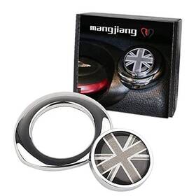 Yjqd0729011 Mika Metal Engine Start Push Button Ignition Starter Gray Union Jack