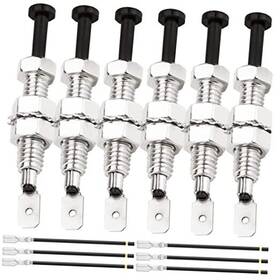 Mkbklljy Kk-us-067 6pcs 12v Dc 20a Door Pin Switch Momentary Universal Adjustable Car B.6 Silver