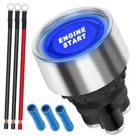Kk-us-613a Mkbklljy 12v-24v/50a Push Start Ignition Switch Momentary Engine Button Blue