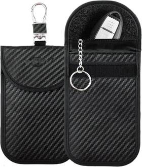 Mn38 Monojoy Faraday Bags Key Fob Protector Bag Car Carbon Fiber Black