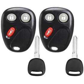 10821-822 Npauto Key Fob Keyless Entry Remote With Ignition Keys Fits For 2003-2006 Chevy Aval