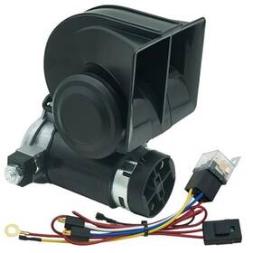 Al168 Nuojie Auto Electric Air Horn 12v Loud Compact Twin Tone Trcuk With Compressor And Relay Black