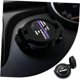 Oa030457 Oracle & Aleph Push Start Button Cover Car Engine Stop A-skull American Flag-black